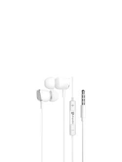 UltraProlink - UltraProlink White Solid Noise Isolation Hands Free Earphone With Mic UM1038