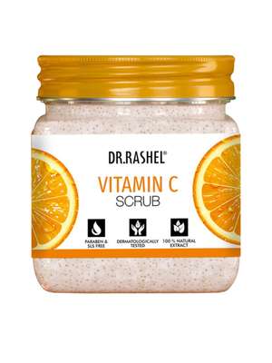 DR.RASHEL Vitamin C Face & Body Scrub For Deep Exfoliation - 380ml (300-400 ML) by Myntra