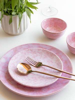 Claymistry 4 Piece Ceramic Microwave Safe Dinner Set