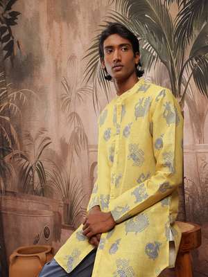Sangria Ethnic Motifs Print Kurta