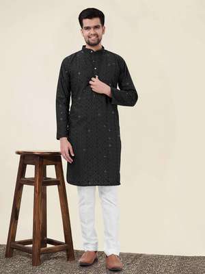 NEGRONI Men Embroidered Kurta