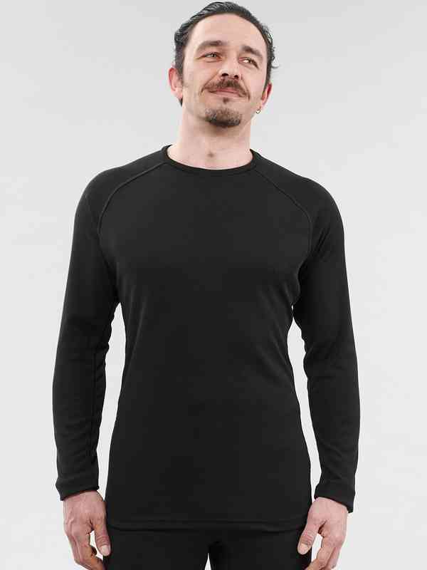 Bahob® Men's Thermal Long Sleeve Top, Warm Underwear Baselayer, S M L XL XXL Thermals (XL, Black