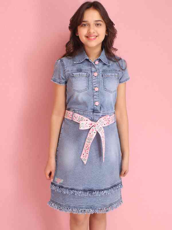 denim maxi dress for women MAXI FLERTY DENIM DRESS (RESTOCK)  B-L-U-SH BY JOELLE