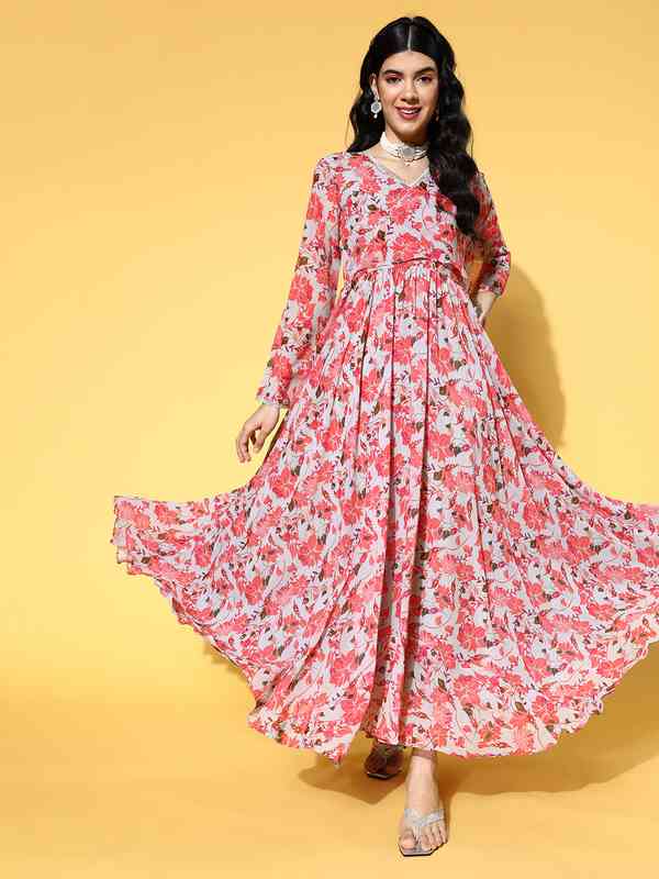 cheap womens maxi summer dresses Boho Long Summer Sundress – Off-Shoulder Slit Skirt Floral Maxi Dress in White | Women's Boho Fashion | XS