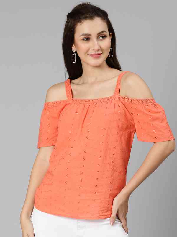 Orange Self Design Top 7604942.htm - Buy Orange Self Design
