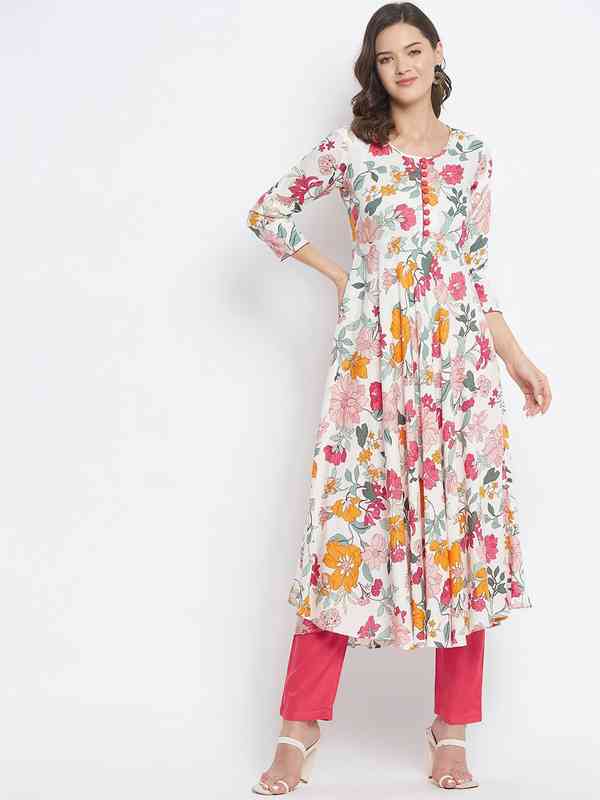 Tissu Women's Printed A-line Kurta Set Buy TrueBrowns Leheriya