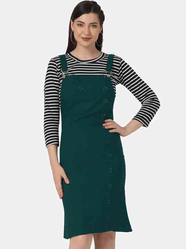 Olive Green Solid Dungarees - Buy Olive Green Solid Dungarees online in  India