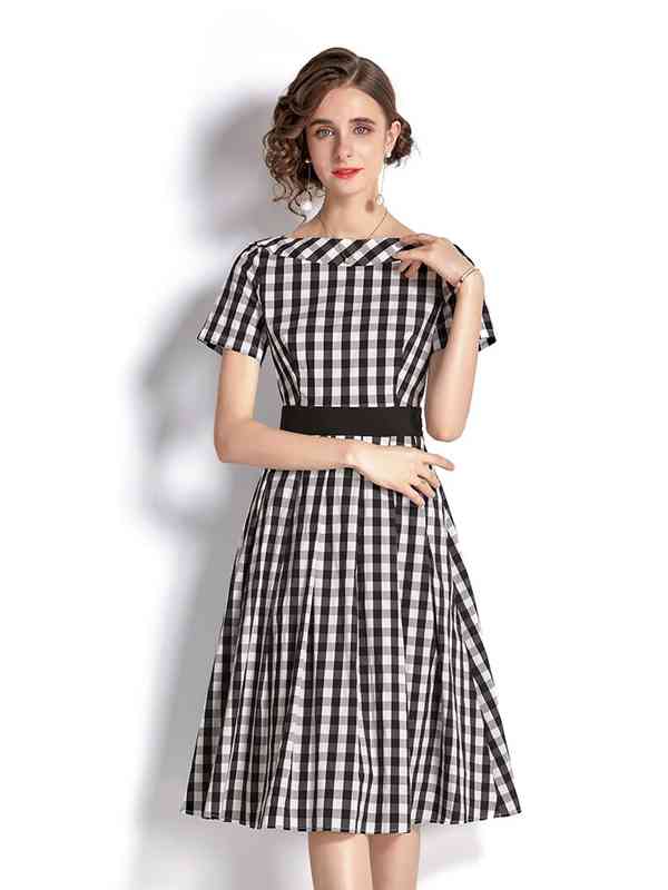 White Black Checked Dresses - Buy White Black Checked Dresses online in  India