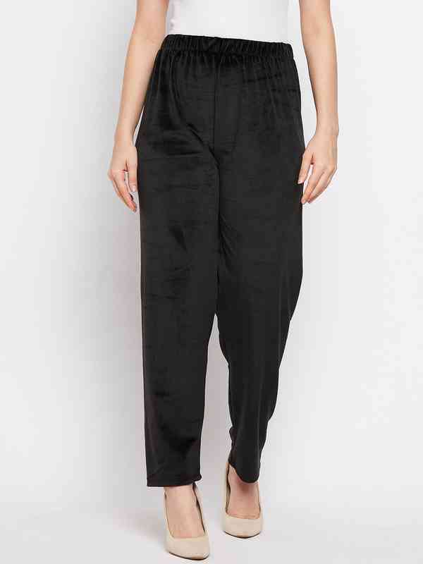 BELVET Classic Rigid Tuck pants -Black Maxi Silk Velvet Pant