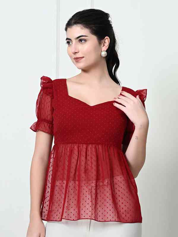 トップス DUELLING CHERRIES FITTED JERSEY TOP Women Cherry Apparel - Buy Women Cherry Apparel online in India