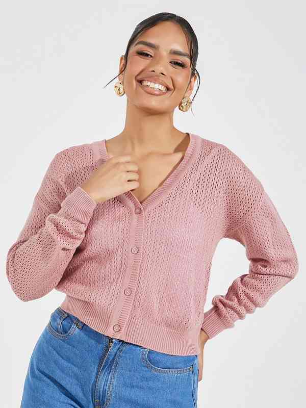 Buy Pink Cardigan Online in India | Myntra