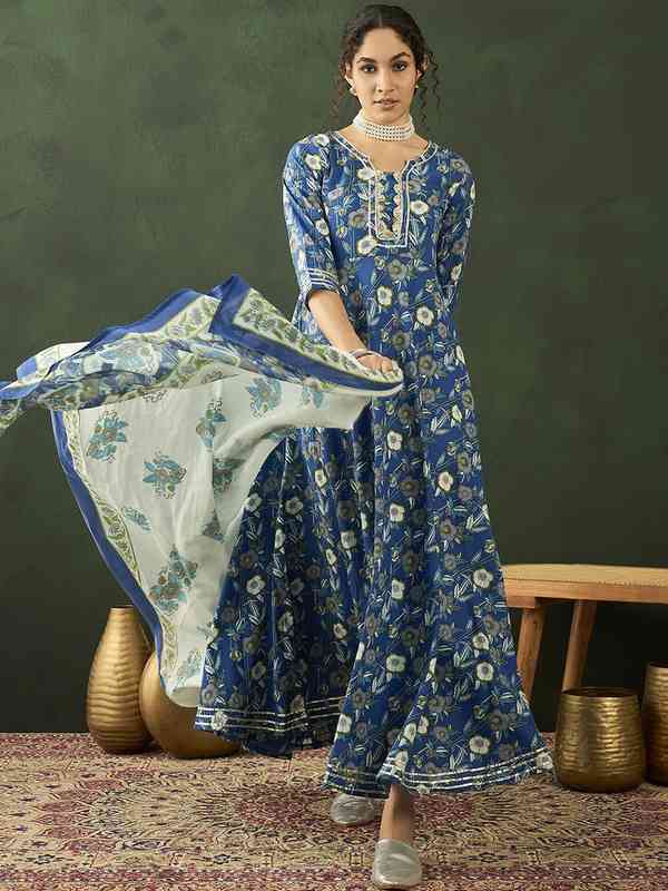 indian embroidered dresses online Indian Blue Dresses