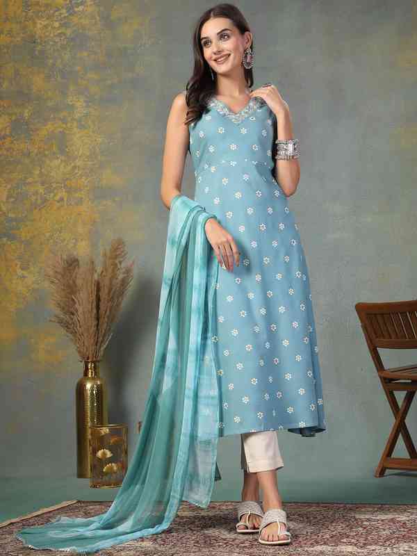 Sky Blue Suits - Buy Sky Blue Suits online in India