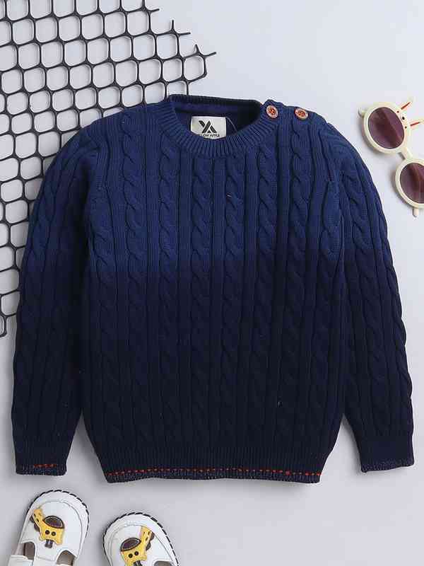 Navy Blue Cable Knit Sweater - Buy Navy Blue Cable Knit Sweater