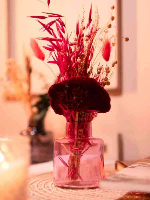 工芸品 Multi Glass Flower Vase (Pink) 工芸品 Multi Glass Flower