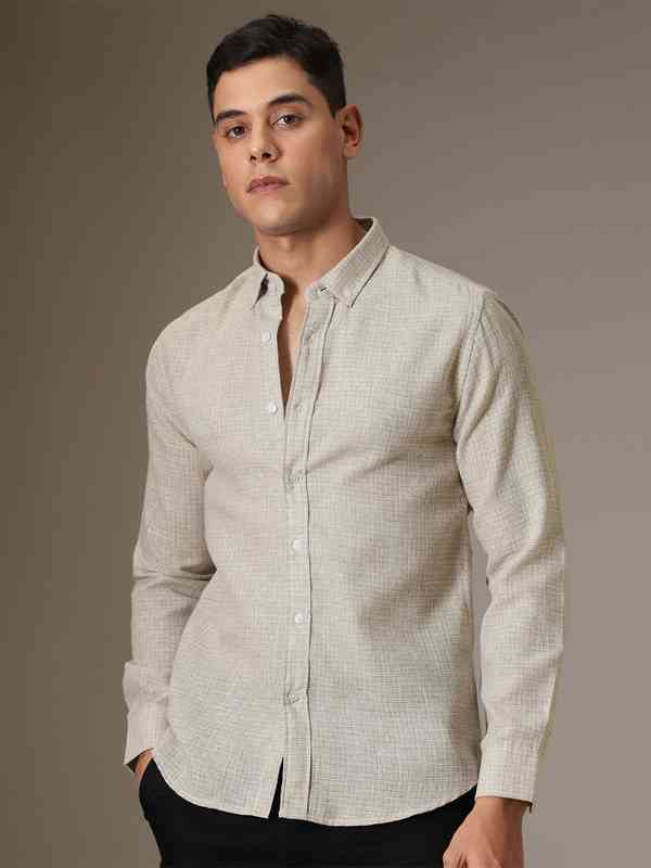 beige color dress for men Beige Kurta Jacket Set For Men With Beads And Resham Work