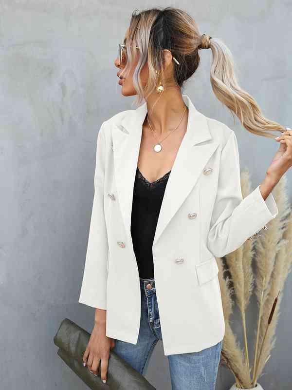off white blazer with jeans
