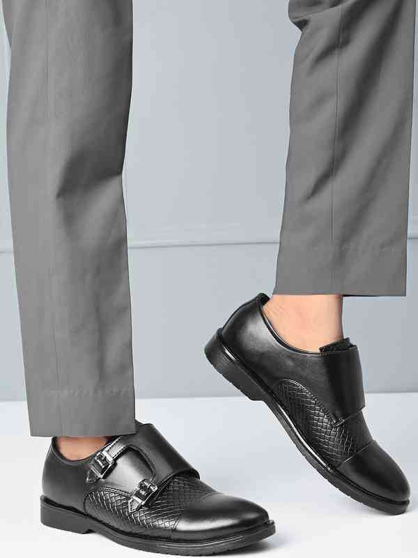 Vito Men’s Black Pattern Monk Strap – Italian Leather Dress Shoes Vito Morelli main image 3