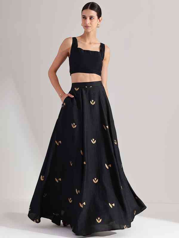 New Too La Ru abstract art Silk Skirt 14 years misses - UK