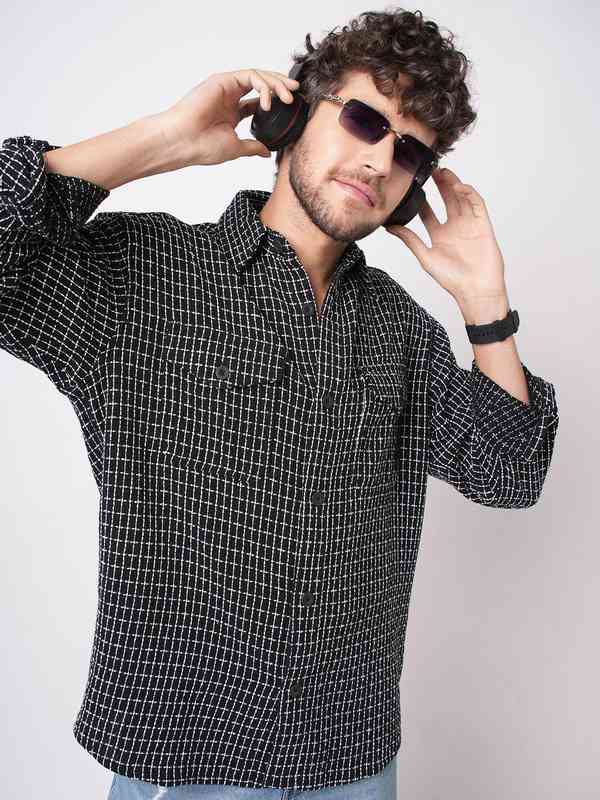 Buy Black Flannel Shirts Online in India | Myntra