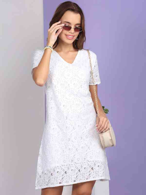 White Lace Dresses - Buy White Lace Dresses online in India