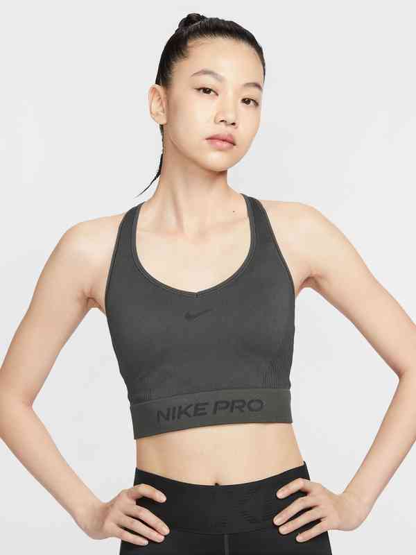nike pro grey crop top