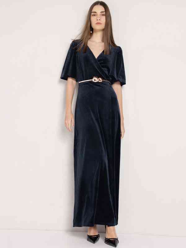 Blue Velvet Dresses For Women - Buy Blue Velvet Dresses For Women online in  India