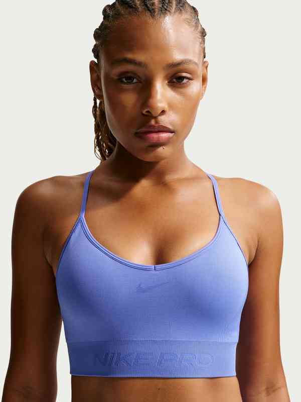 nike pro sports bra blue