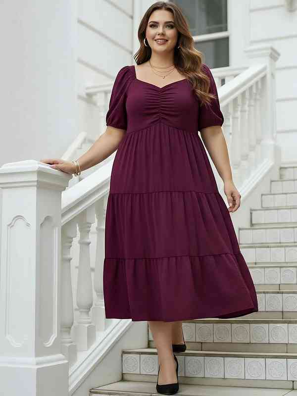 white christmas dresses Bordeaux Black Satin Corset Style Midi Dress – Club L London main image 1