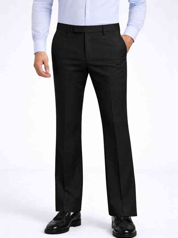 korean formal dress for men Men Black Korean Trouser Casual Korean Style Relaxing Pant Black 44