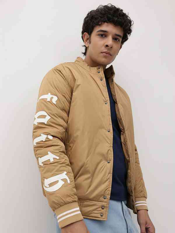 Camel Solid Bomber Jacket 4648716.htm - Buy Camel Solid Bomber
