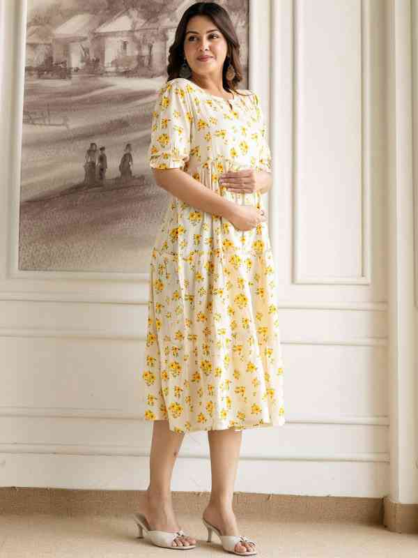 white and gold maternity dress White Maternity Dress for Photo Shoot ,Sheer Chiffon Maternity Dress , –  yewendress