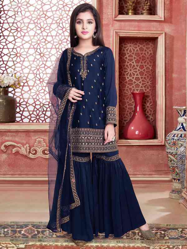 Navy Blue Sharara - Buy Navy Blue Sharara online in India Navy Blue Sharara - Buy Navy Blue Sharara online in India