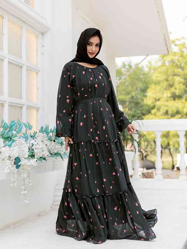maxi dress with sleeve LESET Lauren Long Sleeve Maxi Dress in Black in Jersey
