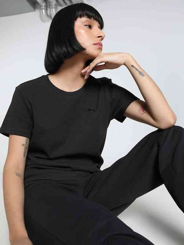 Puma Night Cat Black Round Neck T Shirt 4791885.htm - Buy Puma Night Cat  Black Round Neck T Shirt 4791885.htm online in India