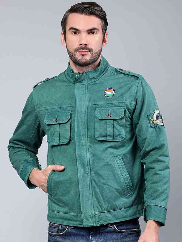Nuevo Estilo Beige Solid Lightweight Bomber Jacket 8492565.htm