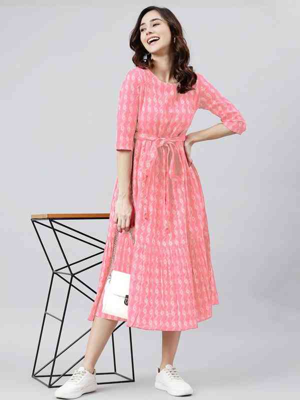 strapless open back dress Sherrie Midi Dress - Blush Gingham main image 1