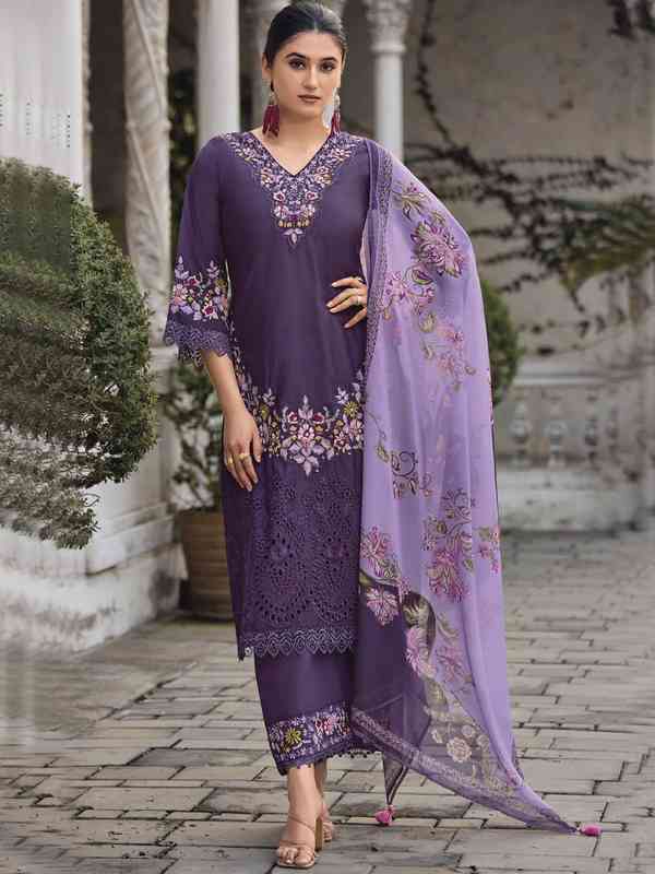 Women Purple Dupatta Kurtas Sets - Buy Women Purple Dupatta Kurtas