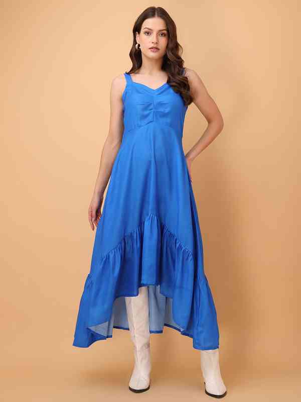 air force service dress blues Blue Fit and Flare Air-Ribbon Dress