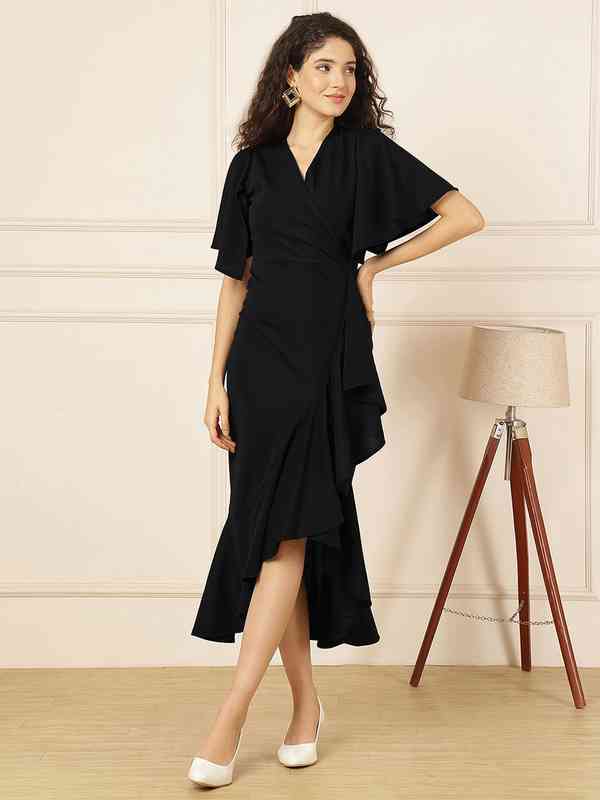 ワンピース randy Asymmetry buckle tweed dress Randy Asymmetry buckle tweed dress ワンピース Randy