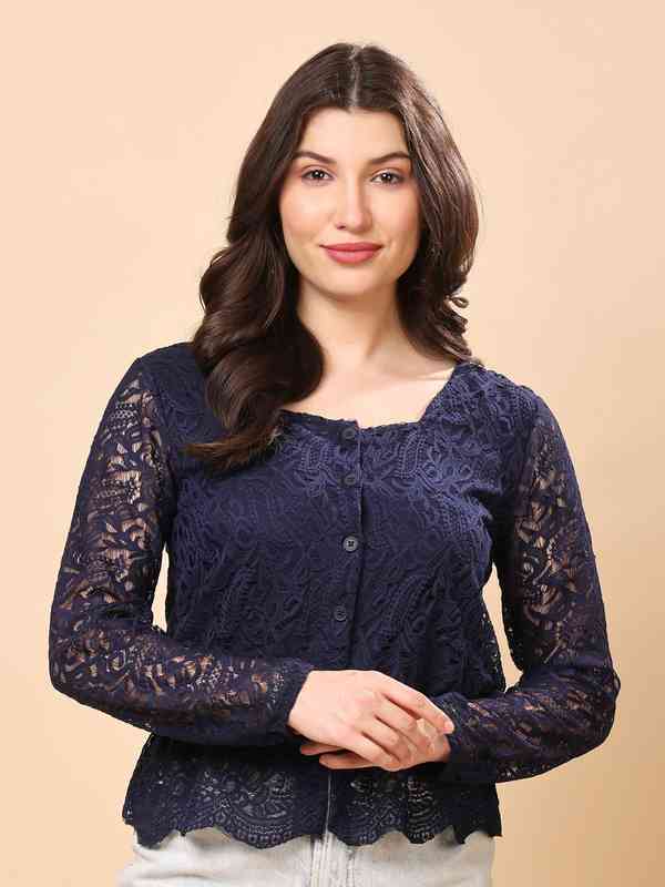 トップス MEDI INDIAN 2WAY BIG LACE TOPS MEDI INDIAN 2WAY BIG LACE TOPS ブラック セール】MEDI INDIAN