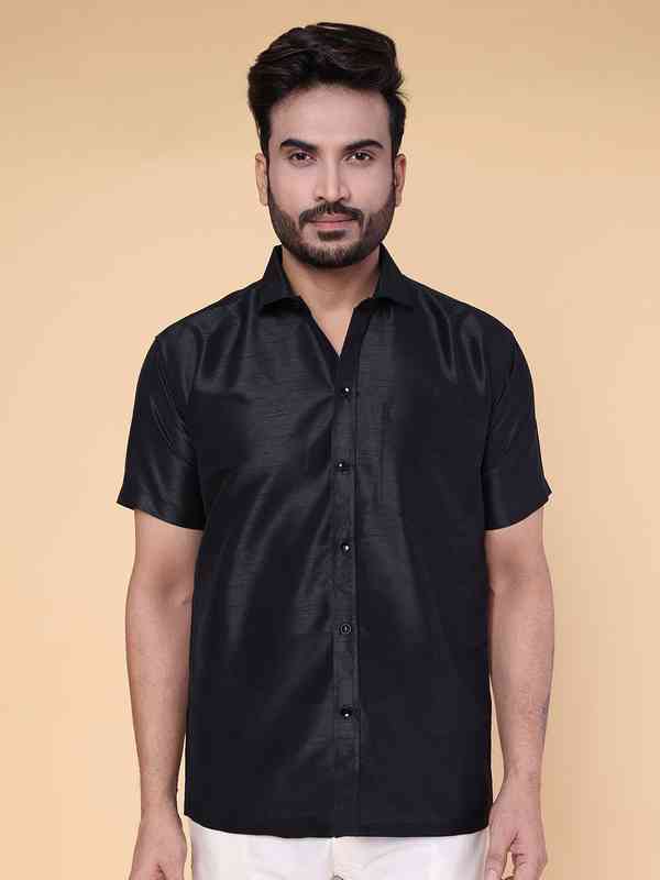 silk black dress shirt men Adele 3/4 Sleeve Blouse | Separates main image 0