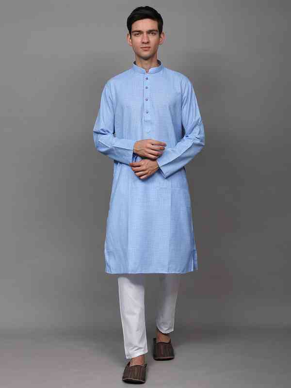 Buy Exotic India Men Airy-Blue Casual Kurta Pajama Set ... - Myntra