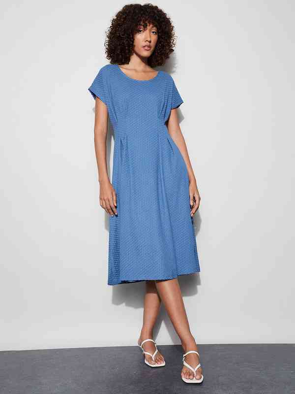 code blue dress BODYCON COLLECTION Royal Blue One Shoulder Bandage Midi Dress for Women, Size S