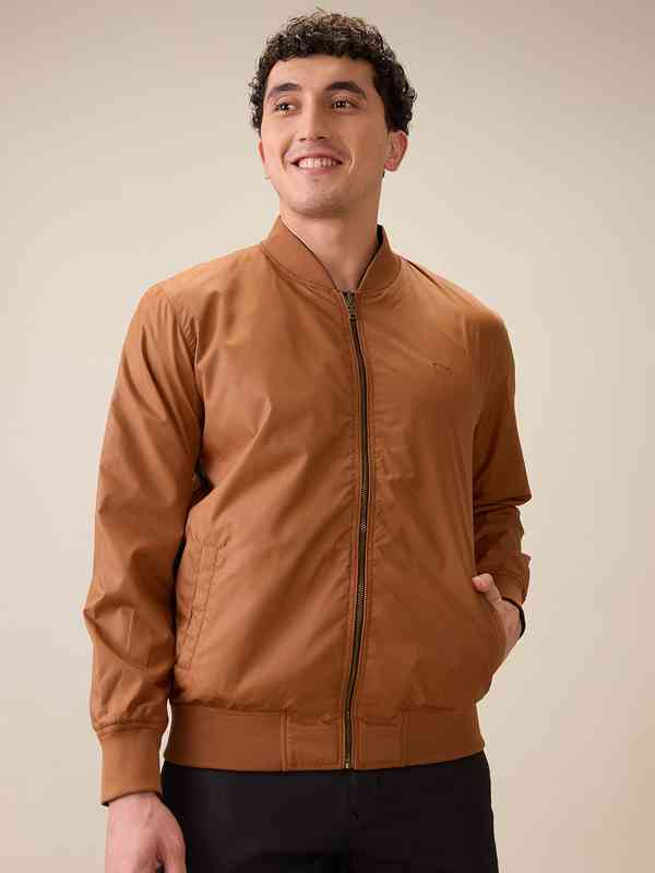 Camel Solid Bomber Jacket 4648716.htm - Buy Camel Solid Bomber