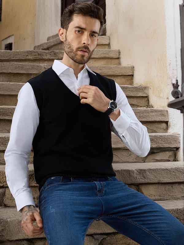 Vest Black Sweaters - Buy Vest Black Sweaters online in India