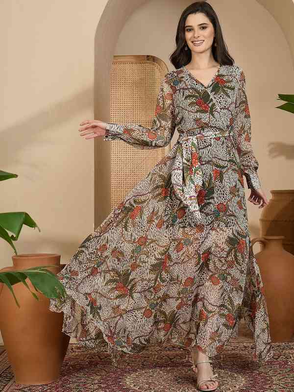 formal beige dresses Strapless V-Neck A-Line Midi Dress with Asymmetrical Hem for Wedding Guests main image 0
