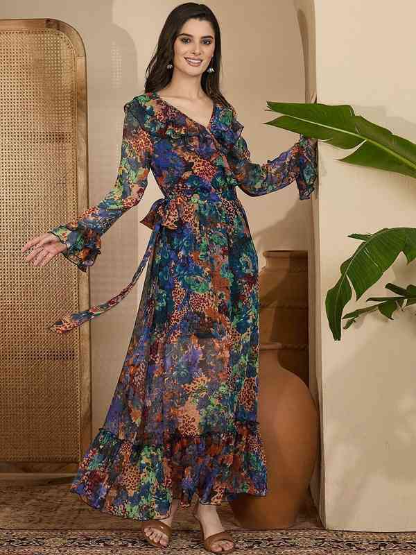 beach maxi dresses online india Boho Summer Beach Maxi Dress  Sleeveless Ruffle A-Line Long Dress in Beige | Women's Boho Fashion | M