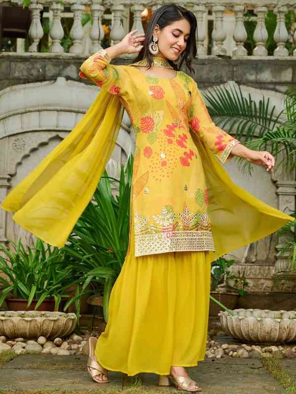 Yellow Sharara Set Women - Buy Yellow Sharara Set Women online in India