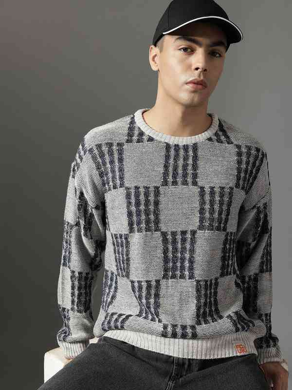 Grey Cable Knit Sweater - Buy Grey Cable Knit Sweater online in India